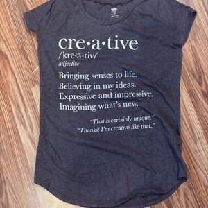Old Navy Dark Gray 'Creative' Graphic Short Sleeve Tee